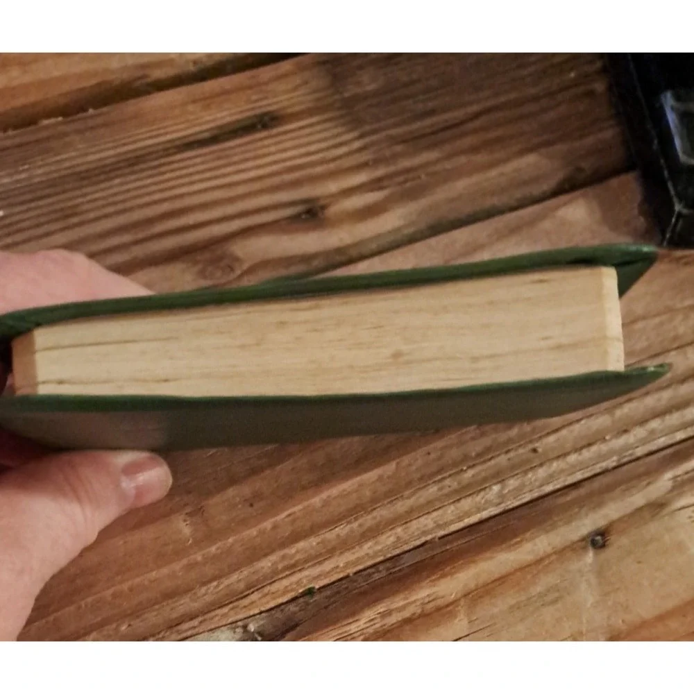 Pocket Size BIBLE English New Testament Psalms Proverbs Green Cover EUC
